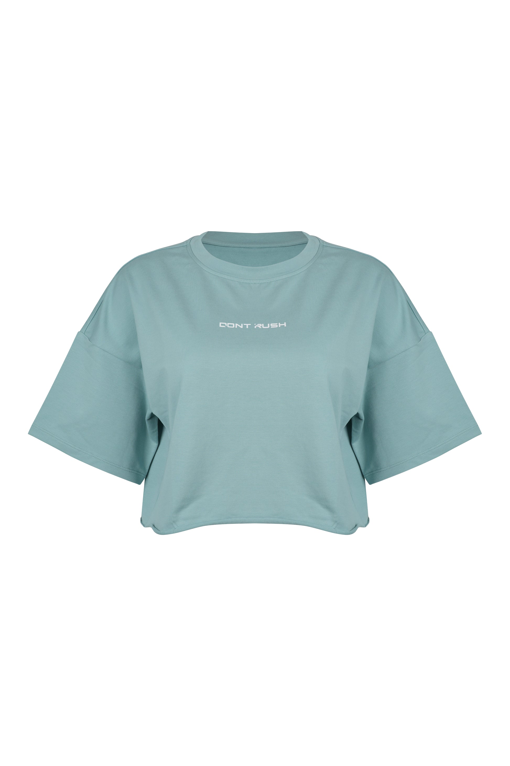 BOYFRIEND CROP TEE - Light Blue