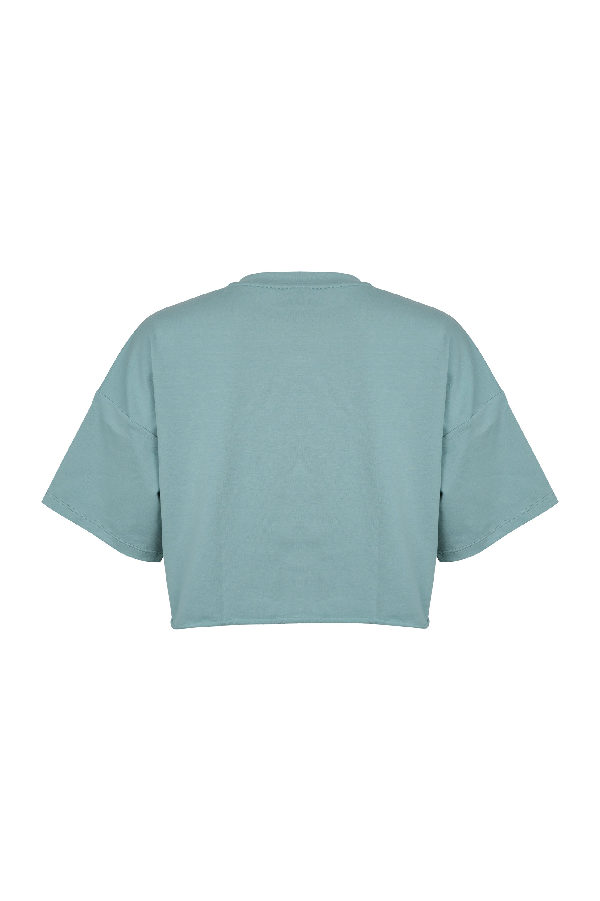 BOYFRIEND CROP TEE - Light Blue