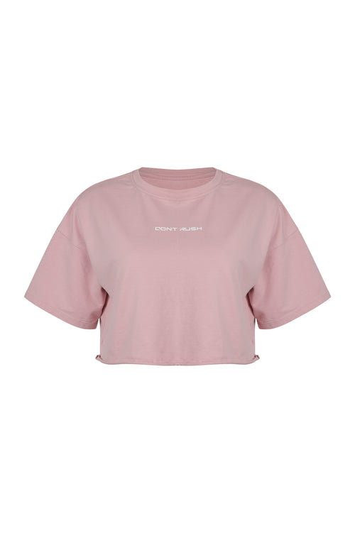 BOYFRIEND CROP TEE - Light Pink