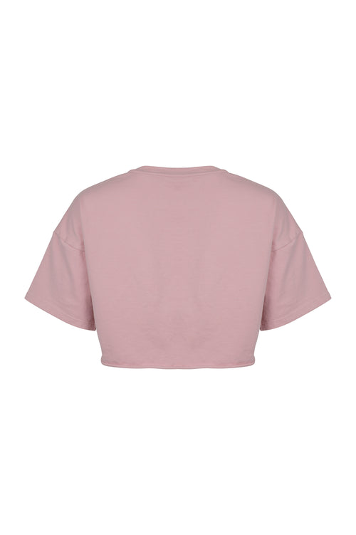 BOYFRIEND CROP TEE - Light Pink