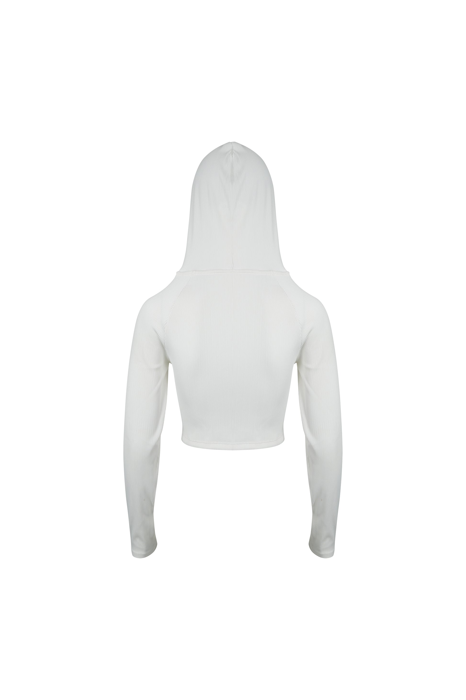 SCULPT HOODIE CROP - White