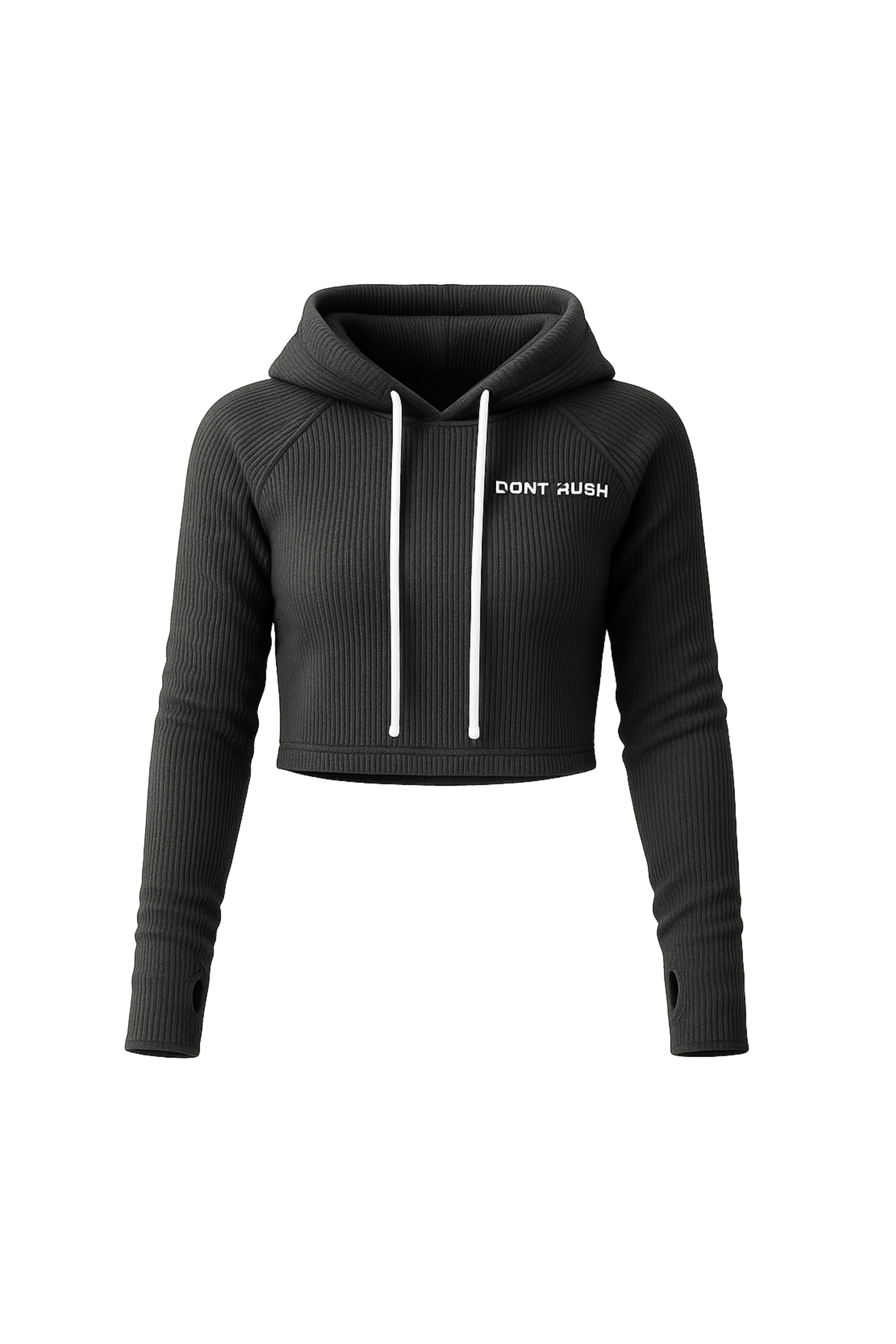 SCULPT HOODIE CROP - Black