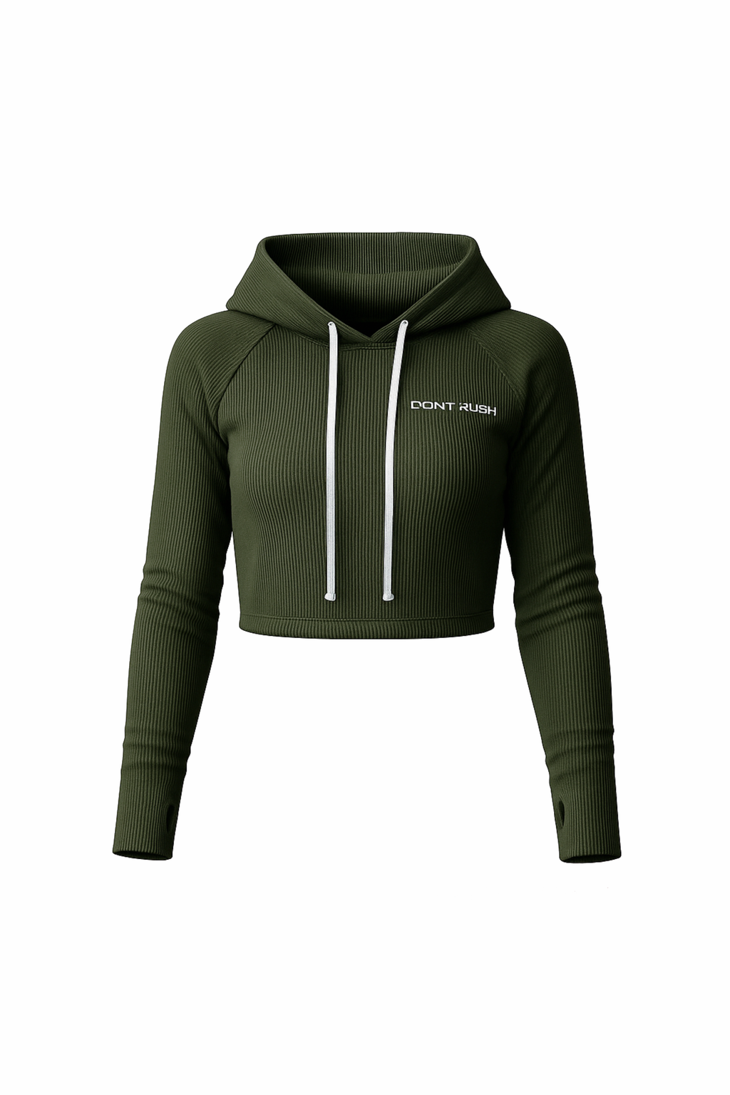 SCULPT HOODIE CROP - Khaki