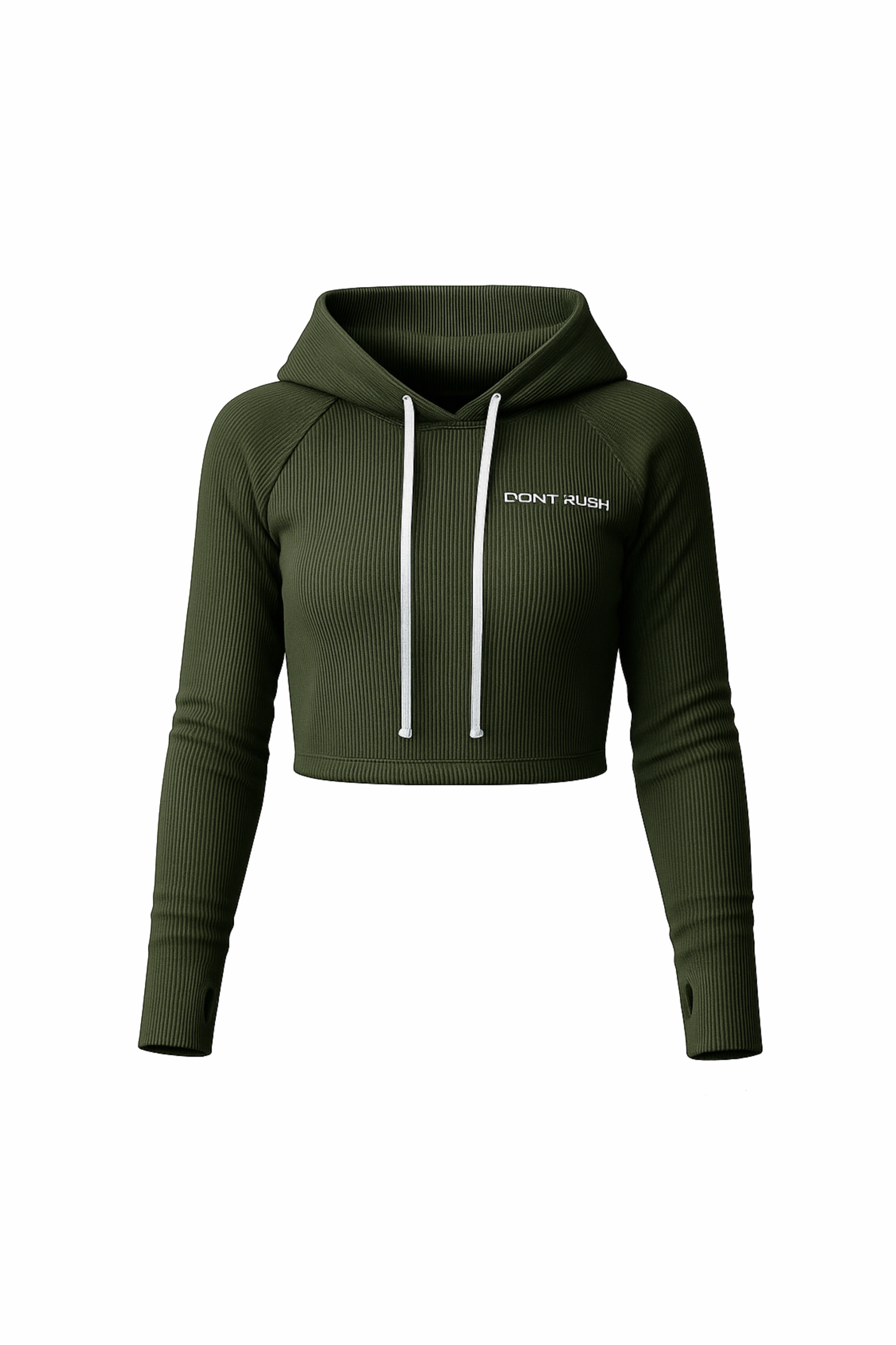 SCULPT HOODIE CROP - Khaki