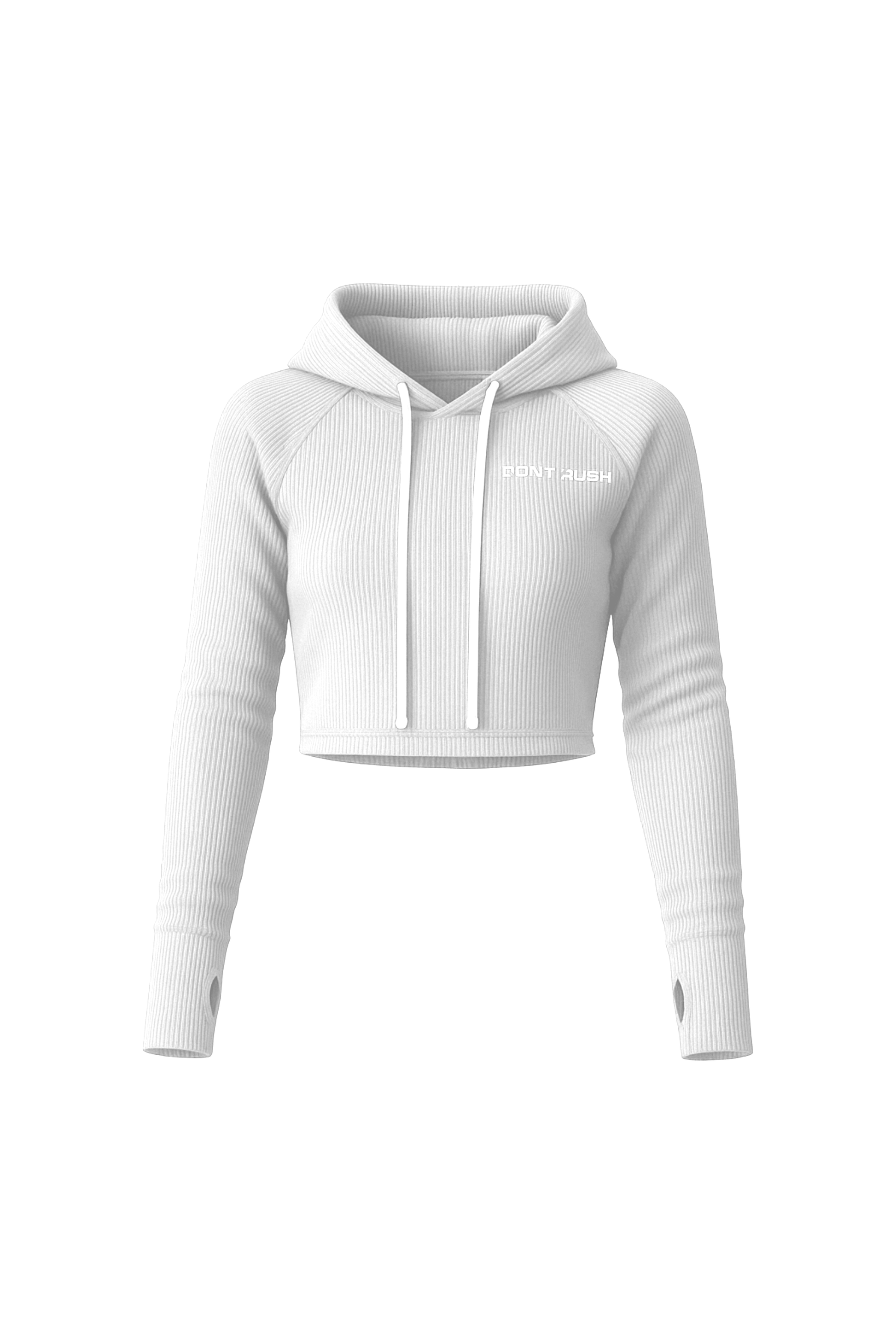 SCULPT HOODIE CROP - White